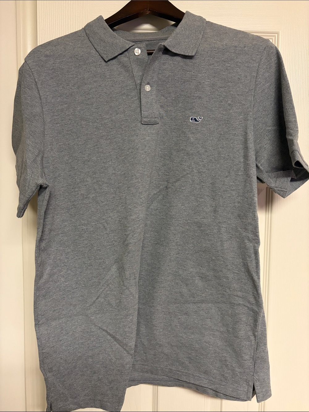 Vineyard Vines Men's Gray Cotten Polo with Whale Logo